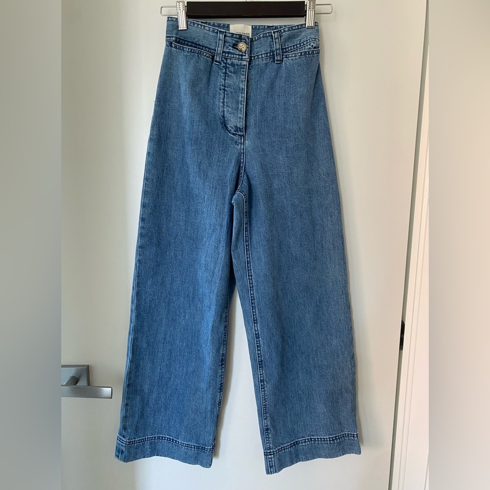 Aritzia Wilfred Free cotton pants, size 0, color blue jeans